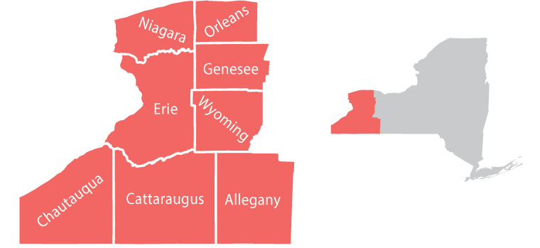 Map of Buffalo region